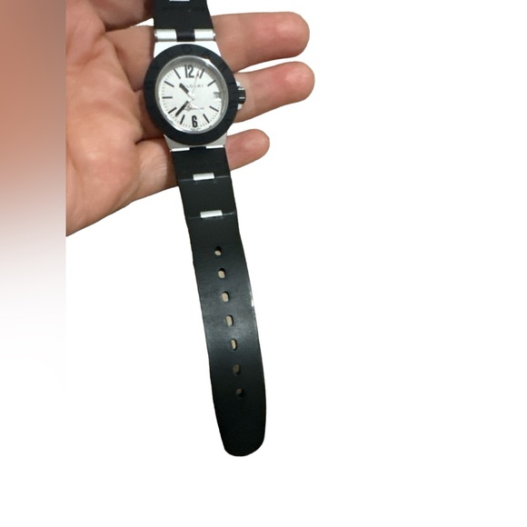Bvlgari Aluminum Women’s Watch AL32TA Black & White Preowned - Picture 4 of 6